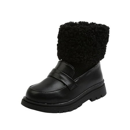 

DancePeanut Autumn Winter Children Boys Warm Turned-Over Ankle Boots Cotton Shoes Kids Girls Fashion Boots Size 26-36