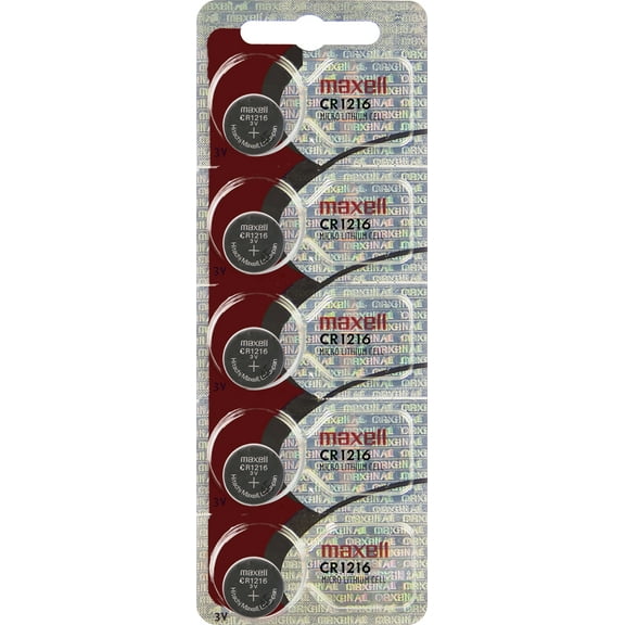 Maxell CR1216 3 Volt Lithium (5 Batteries)