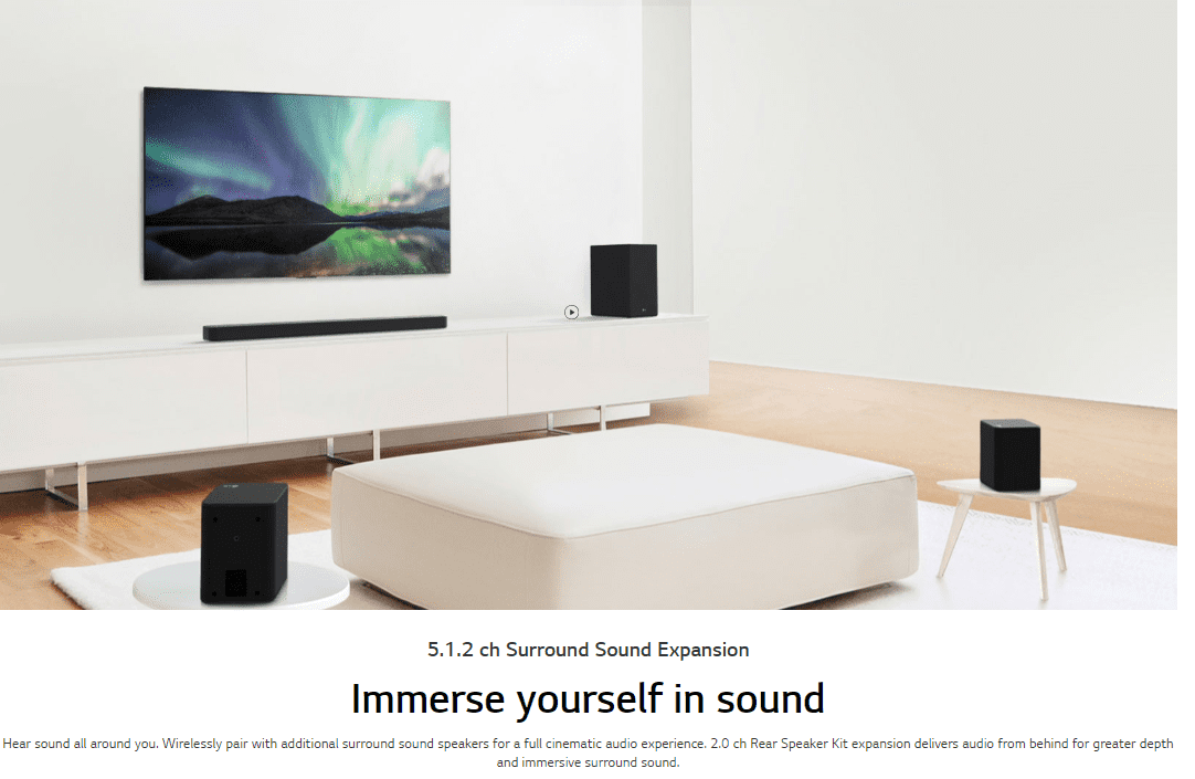 LG 3.1.2 Channel High Res Audio Soundbar with Dolby Atmos and Goolge Assitant Built-In - SN8YG