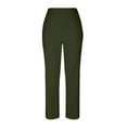 thumbnail image 5 of Capri Pants for Women Plus Size High Waisted Stretch Cropped -Golf Workout Yoga Work Dressy Casual Business Pants & Daily Wear 01-Army Green L, 5 of 5