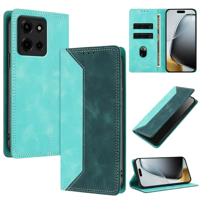 Funda FOXDOCK para Motorola Moto G 5G 2025 de Cuero Premium Bicolor con Ranuras RFID, Carcasa Tipo Billetera Antigolpes y Soporte Plegable