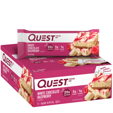 UPC 888849000227 product image for Quest Protein Bar  White Chocolate Raspberry  20g Protein  12 Ct | upcitemdb.com