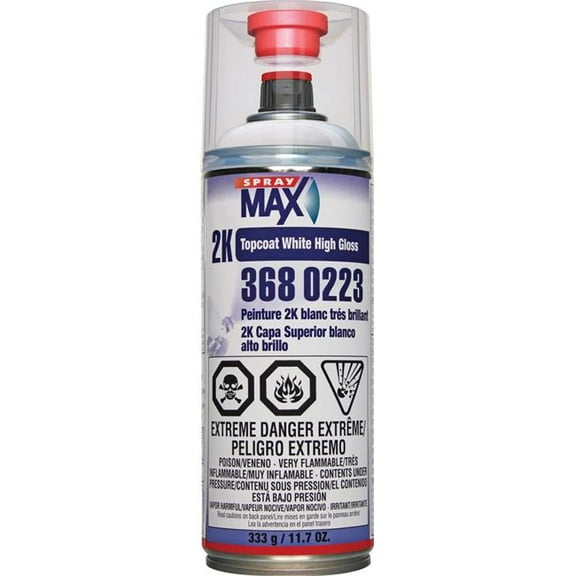 SprayMax SPM-3680223 12.2 oz 2K Direct to Metal Primer Gloss White Topcoat