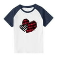 thumbnail image 4 of KyCheLot Kids Boys Girls Short Sleeve Shirt Valentines Day Print Color Block Casual Crewneck T Shirts 3-14 Years, 4 of 7