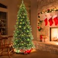 thumbnail image 2 of Costway 8FT Pre-Lit Artificial Christmas Tree 9 Lighting Modes with 500 LED Lights & Timer, 2 of 10