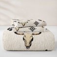 thumbnail image 5 of jejeloiu Vintage Western Bull Skull Quilt Full Kids,Rustic Desert Print Full Bedspread Sets For Boy,3 Pieces, 5 of 7