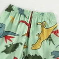 thumbnail image 4 of REDARER Dinosaur Print Satin Pajama Set Short Sleeve Button-Down Sleepwear & Loungewear,3-4 Years, 4 of 7
