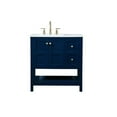 thumbnail image 3 of 32 inch single bathroom vanity in blue, 3 of 8