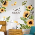thumbnail image 2 of Farcauo 2 Set Wall Decals Peel and Stick Wall Stickers & Murals Sunflower Wall Decor Living Room Wall Stickers Decor for Bedroom Bathroom Wall Decals Yellow Flower Vinyl Kitchen Wall Murals, 2 of 5