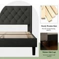thumbnail image 7 of iPormis Full Size Bed Frame with Upholstered Wingback, Platform Bed Frame with Diamond Button Tufted Headboard, 8" Under-Bed Space, Sturdy Wooden Slats, Noise-Free, No Box Spring Needed, Dark Gray, 7 of 7