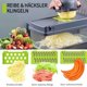thumbnail image 4 of Picadora de verduras, cortadora, picadora, picadora de verduras 12 en 1, cuchillas intercambiables con colador, cesta y contenedor, 4 of 6