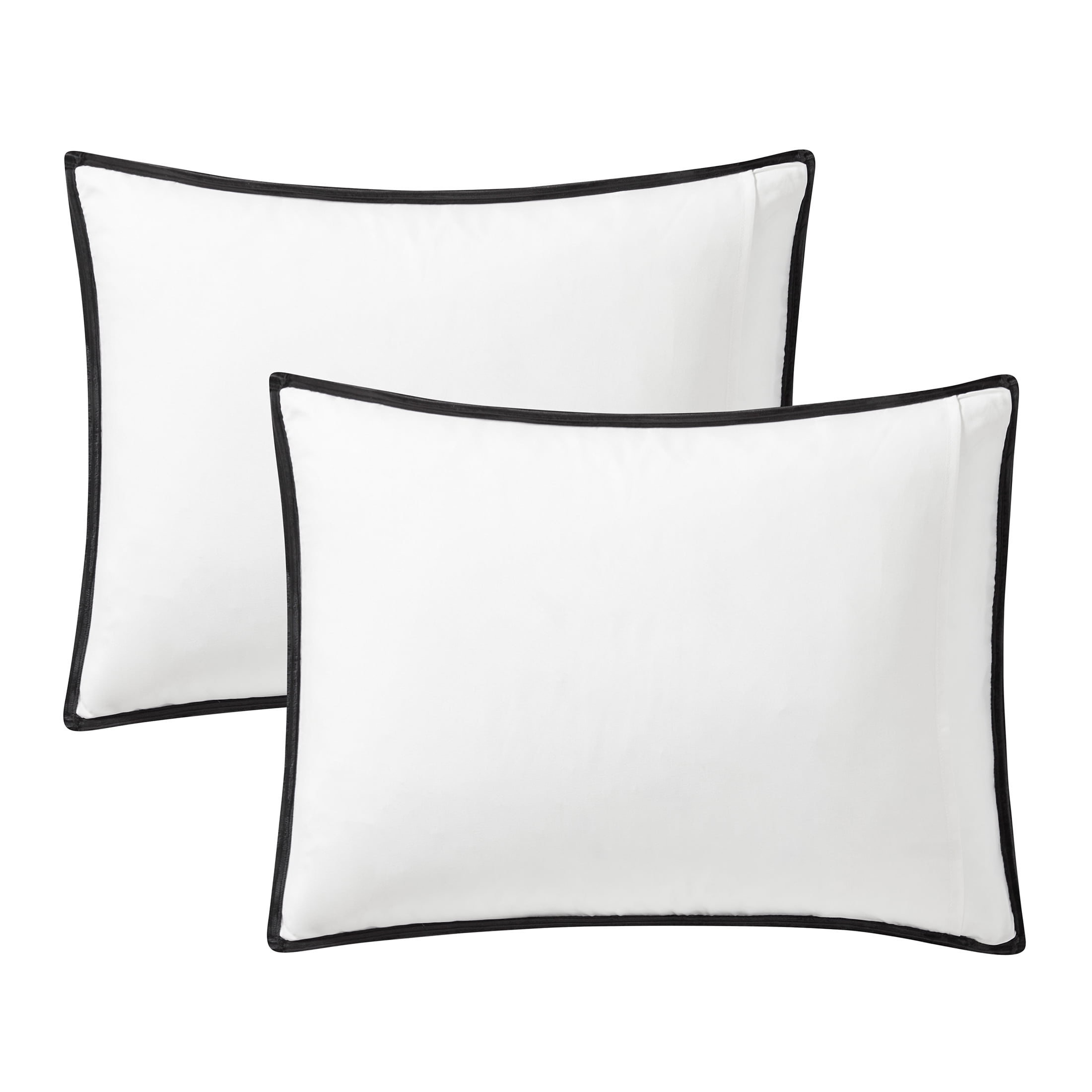 Mainstays Standard Pillow Sham - Black, Corduroy, Reversible Bed Sham, 2 Pack