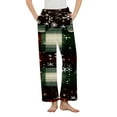 thumbnail image 2 of Gamivast Fleece Pajama Pants Women Christmas Graphic Straight Leg Flannel Pants Loungewear Elastic Waist Pull on Sweatpants with Pockets Holiday Party Joggers Christmas Clothing, 2 of 6