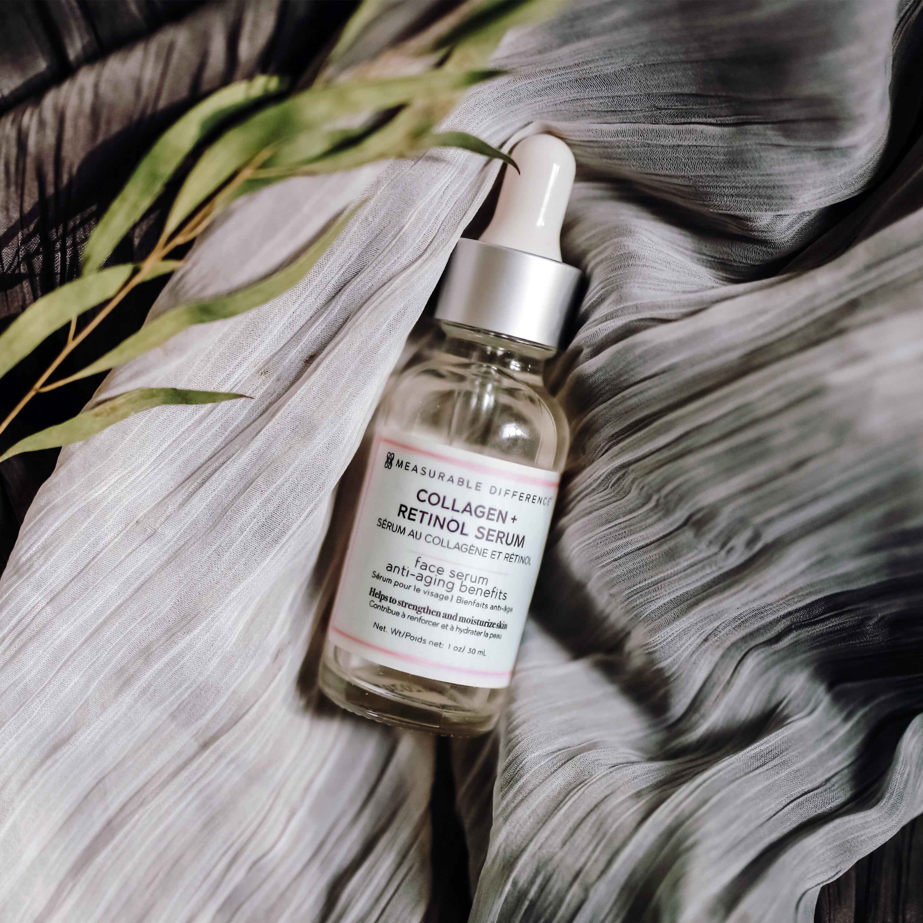 Measurable Difference Collagen + Retinol Serum, 1 oz - Slow Signs of Aging Skin, Improve Elasticity & Smooth Fine Lines