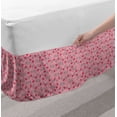 thumbnail image 2 of Valentine`s Day Bed Skirt, Abstract Composition on a Striped Backdrop Hearts and Swirls, Elastic Bedskirt Dust Ruffle Wrap Around for Bedding Decor, 4 Sizes, Coral Peach and Scarlet, by Ambesonne, 2 of 2