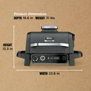 Ninja Woodfire 141 sq in 1760 Watts Electric Outdoor Grill & Smoker with Air Fry, BBQ Smoke, and Real Wood Pellet Flavor