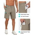 thumbnail image 2 of Little Donkey Andy Men's Quick Dry Stretch Shorts for Hiking Golf Travel, with Elastic Waist Greige M, 2 of 8