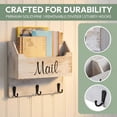 thumbnail image 4 of Mail Organizer Wall Mounted, Wooden Mail & Key Holder for Wall, Hanging Mail Organizer, Retro White Mail Basket for Home Office, 4 of 6