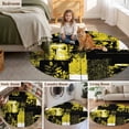 thumbnail image 5 of Yellow Black Round Area Rug 6Ft Washable Circle Rugs for Bathroom Office, Modern Abstract Art Botanical Non-Slip Carpet Floor Mats Indoor Outdoor Carpet Runner Aesthetic Home Decor, 5 of 8