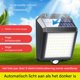 thumbnail image 3 of Lámpara solar de exterior con sensor de movimiento - Iluminación solar para jardín - Aplique de pared - 80 LED - IP65 - Negro, 3 of 8