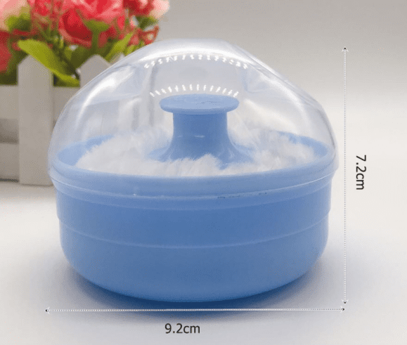 After-Bath Body Powder Box ,Empty Powder Case Powder Puff Container Holder for Home and Travel Cosmetic Container (Blue)