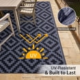 thumbnail image 4 of Smiry Outdoor Rug 5x8, Waterproof Reversible Plastic Outdoor Mat, Indoor Outdoor Rugs for Patio, RV, Deck, Porch, Black & Grey, 4 of 7