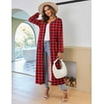 thumbnail image 3 of Ekouaer Women Long House Coat Zipper Front Robes Full Length Nightgowns with Pockets Striped Loungewear, 3 of 4