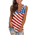 thumbnail image 2 of Pimfylm Shirts for Women Casual American Flag Tops Sleeveless Summer 4th of July Stars Striped Top Tank Blouse(Red,M), 2 of 8