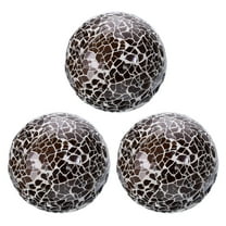 Uxcell 3Pcs Decorative Glass Balls 3.15 inch Orbs Centerpiece Balls Mosaic Glass Balls for Decor Bowls, Brown