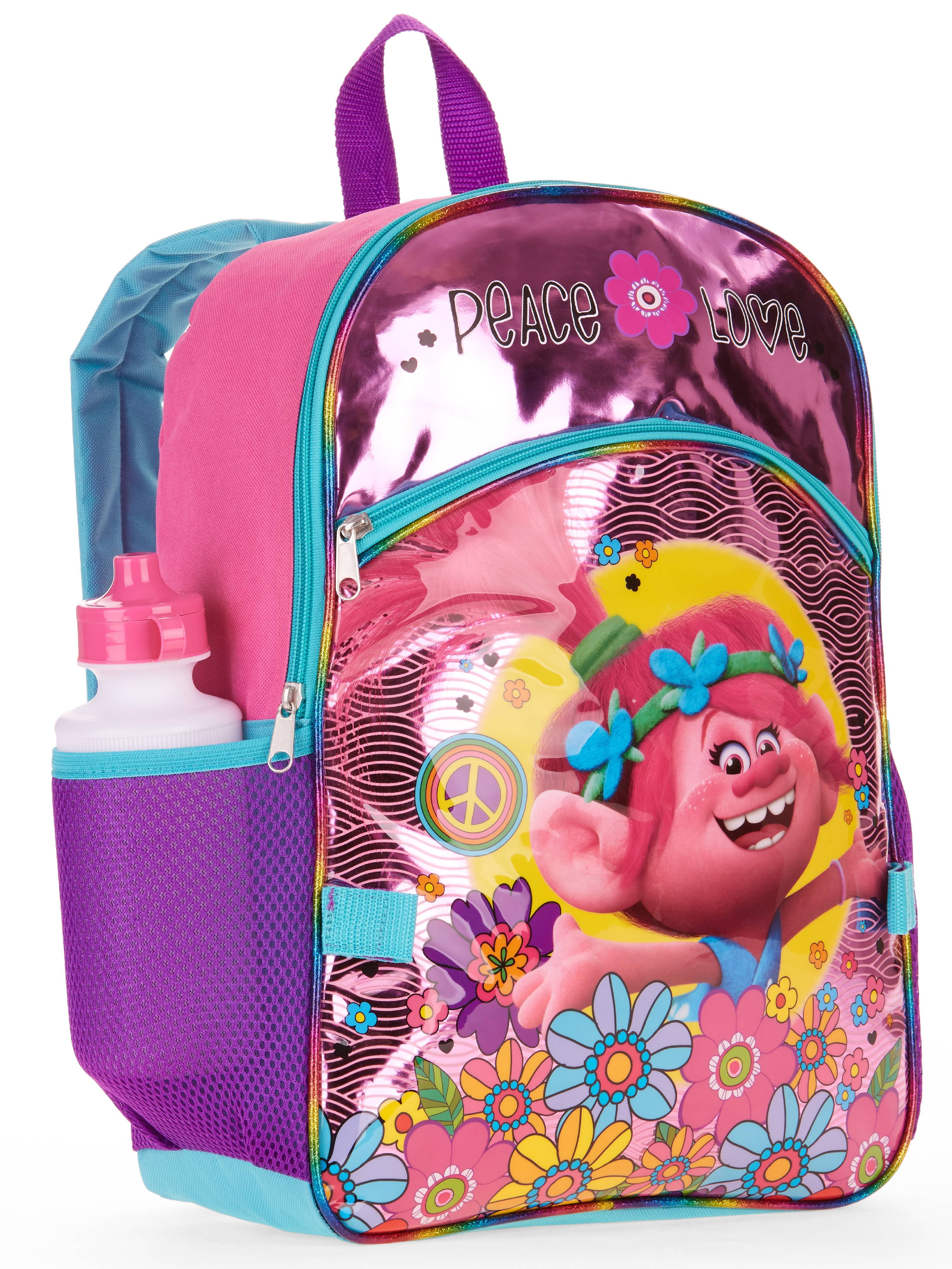 Trolls World Tour Poppy Girl School Backpack BookBAG Lunch Box SET Kids  Gift Toy