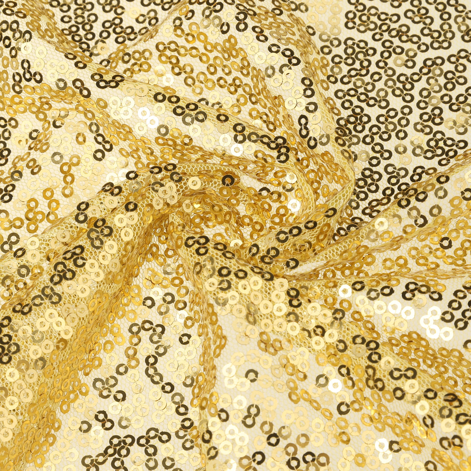 Unique Bargains Sequin Table Runner, Gold, 12" W x 108" L