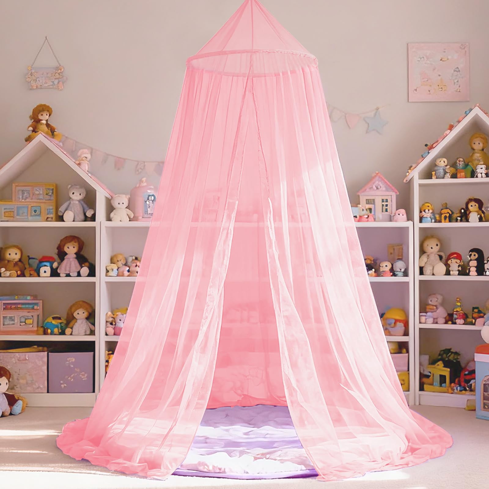 Pink Princess Bed For  Full And Queen Sizes; Mosquito Net Outdoor Use;bedroom Accessories;ceiling Tent Reading Nooks