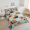 thumbnail image 4 of Erosebridal Funny Raccoon Bedding Queen Comforter Set, Red Panda Comforter Sets Queen Size Kawaii Animal Reversible Down Comforter, Microfiber Room Decor, 3 Pieces, 4 of 8