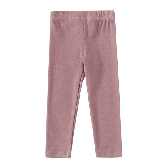 FINALGANG Girls Toddler Autumn Winter Solid Color Leggings Elastic Waisted Stretchy Warm Pants For Cold Weather Trendy Bottoms