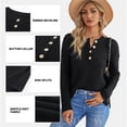 thumbnail image 3 of SHEWIN Sweaters for Women Long Sleeve Button Front Loose Oversized V Neck Knit Pullover Jumper 18 20, 3 of 9