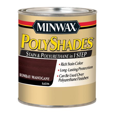 Minwax Polyshades Satin Stain, 1 Qt, Bombay (Best Stain For Mahogany Wood)