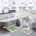 thumbnail image 6 of Summer Welcome Bathroom Rugs Set Green Eucalyptus Leaves Botanical Farm Linen Non Slip Absorbent Soft Bath Mats 3 Piece Set with Bathroom Rug, U-Shaped Floor Mat, Toilet Seat Cover Large Size, 6 of 9