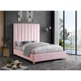 thumbnail image 3 of Maklaine Contemporary Rich Velvet King Bed in Pink, 3 of 5
