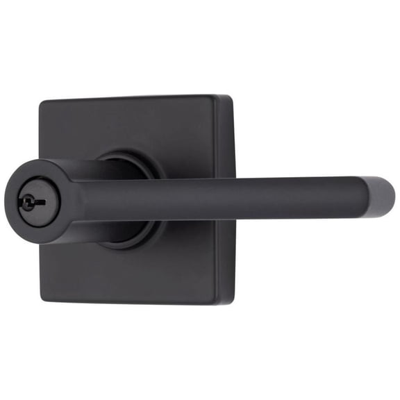 Brinks Contemporary Keyed Entry Lever Doorknob, Matte Black