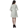 thumbnail image 5 of Moomaya Drawstring Mini Dress Printed Poly Crepe Women Ruffle Sleeve Shirt Dress, 5 of 6