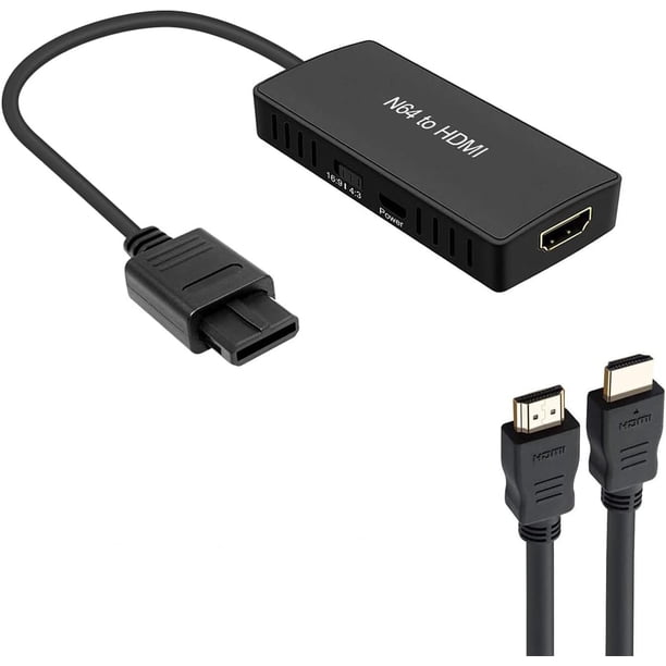 Adaptador Convertidor de N64 a HDMI Compatible con Conversión 16:9/4:3, Cable de Enlace HDMI para N64 /SNES/NGC/SFC (Plug and Play)