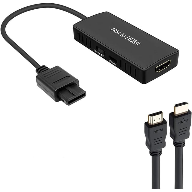Adaptador Convertidor de N64 a HDMI Compatible con Conversión 16:9/4:3, Cable de Enlace HDMI para N64 /SNES/NGC/SFC (Plug and Play)