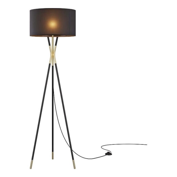 Modway Audrey 1-Light Modern Metal Standing Floor Lamp in Black