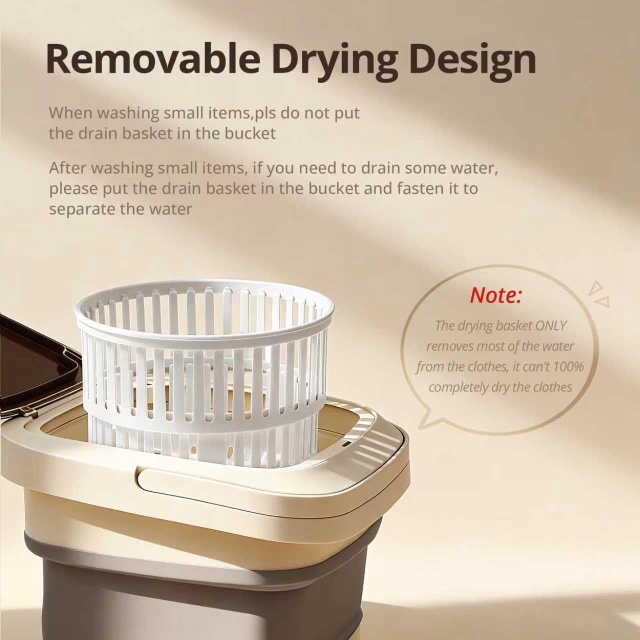 Portable Washing Machine, 16L Upgraded Mini Washer with Spin Basket Laundry Machine for Baby Clothes, Underwear, Socks; Ideal for Travel, Dorms, Camping (gray)