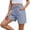 B-Blue, variant on 100% Cotton Shorts for Women Summer Casual Solid Color Elastic Waist Drawstring Wide Leg Baggy Workout Gym Shorts with Pockets Black S-2XL