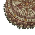 thumbnail image 6 of Bloomingville Round Cotton Embroidered Pillow with Pom Pom Trim, 6 of 8