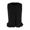thumbnail image 6 of TrendOFT Womens Knit Vests Cropped Sleeveless Sweater Ruffle Hem Hollow Crochet Casual Summer Tops Black XL, 6 of 6