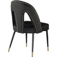 thumbnail image 4 of Meridian Furniture Akoya Velvet Dining Chair, Black (Set of 2), 4 of 6
