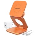 thumbnail image 1 of Cargador inalámbrico KU XIU Qi2.2 25W plegable 3 en 1 color naranja, 1 of 9