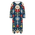 thumbnail image 5 of Women Fleece Zip Robe Long Sleeve Flannel Nightgown Warm Plush Sleepwear Floral Print Loungewear Winter Dress, 5 of 8